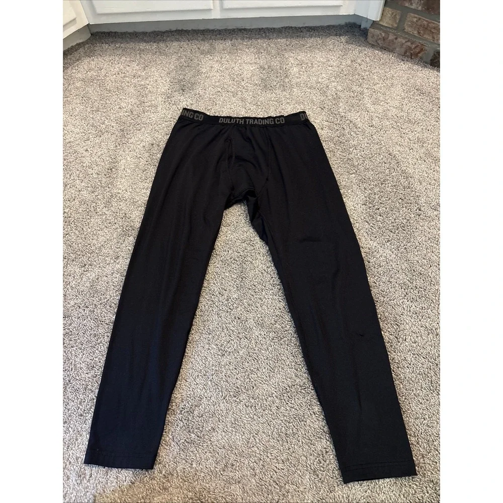 Duluth Trading Co Men's Performance Base Layer Pants L x 30 Long Johns Black